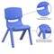Flash Furniture Blue Plastic Stackable School Chair with 12" Seat Height, PK2 2-YU-YCX-001-BLUE-GG - alternate 6